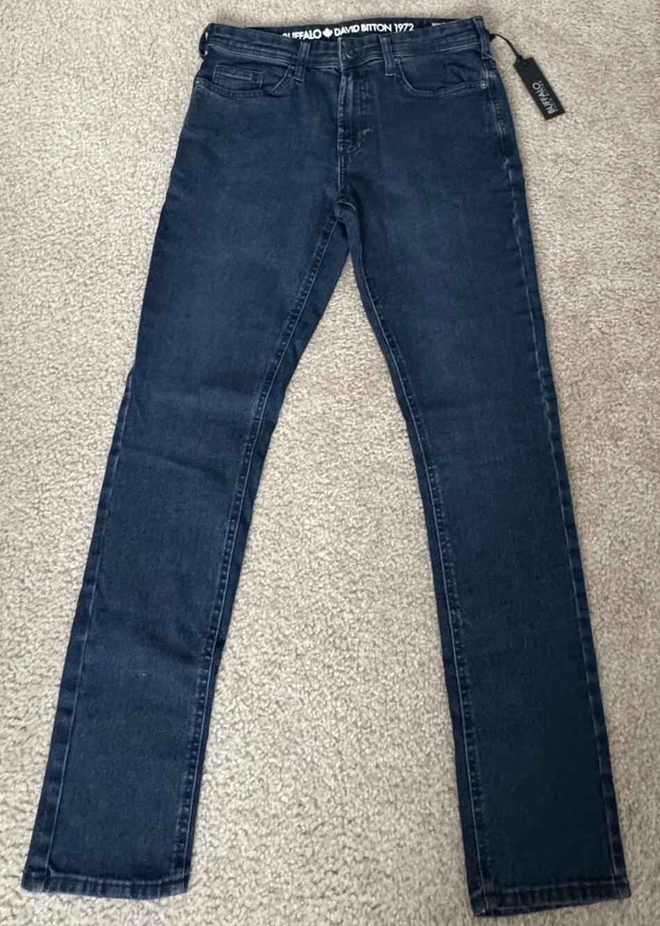 Buffalo David Bitton Max-X Skinny Stretch Jeans Mens 30x30 Dark Wash NEW NWTs